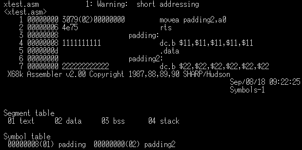 68000 Assembly programming for the Sharp x68000